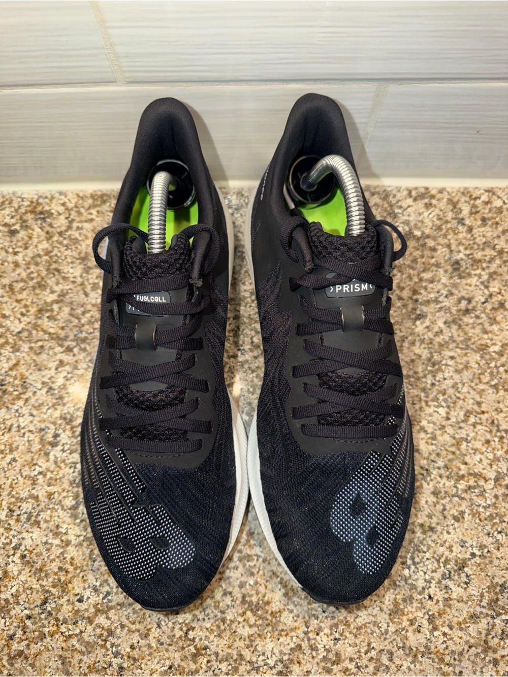New Balance Black Sneakers with Neon Green Insole